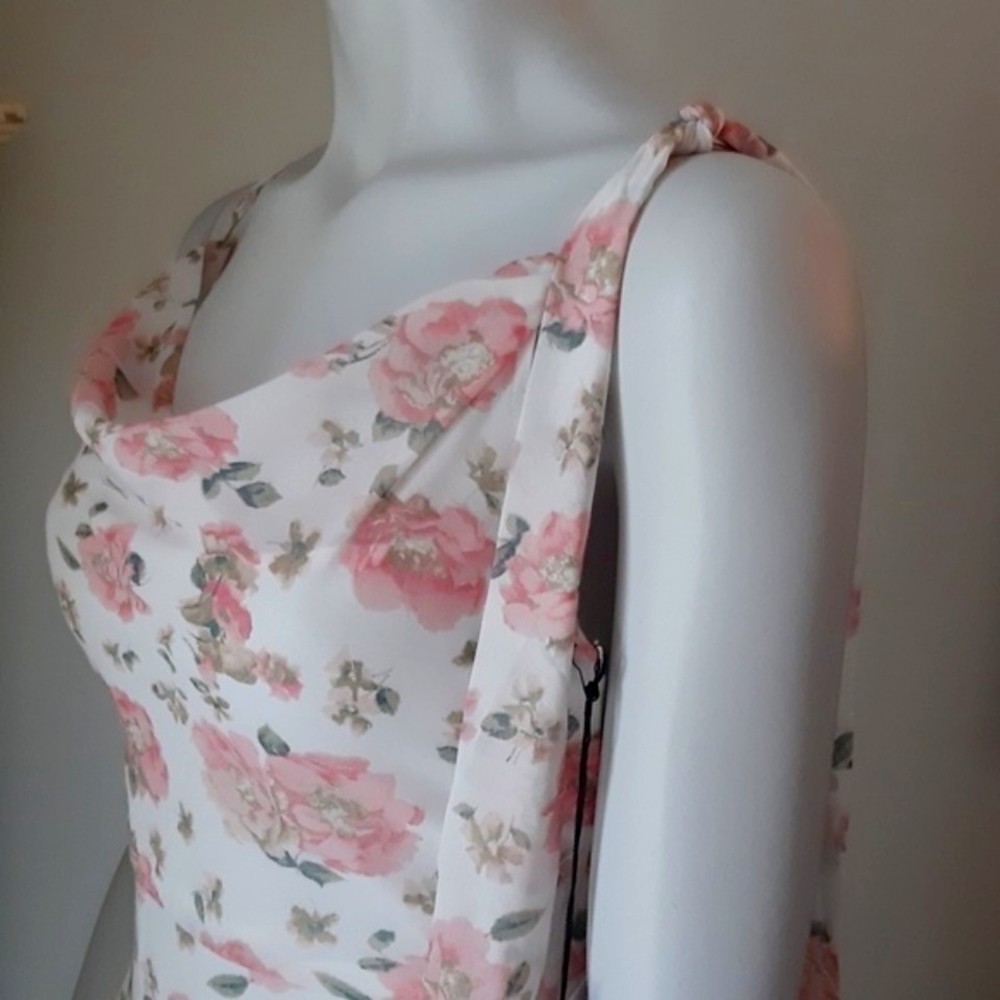 LPA MAXI DRESS PINK WHITE XS